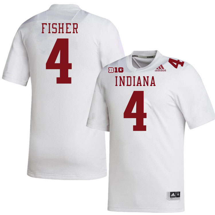 #4 Aiden Fisher Indiana Hoosiers Football Jeresys College Apparels,Uniforms Stitched-White